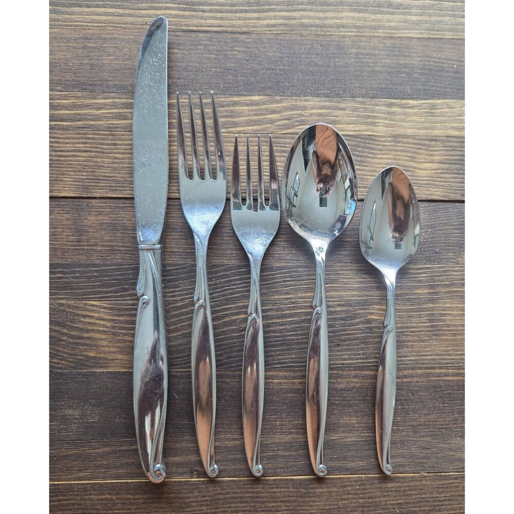 Vintage Oneida Community Flair Stainless Flatware 81 Pc Service for 12